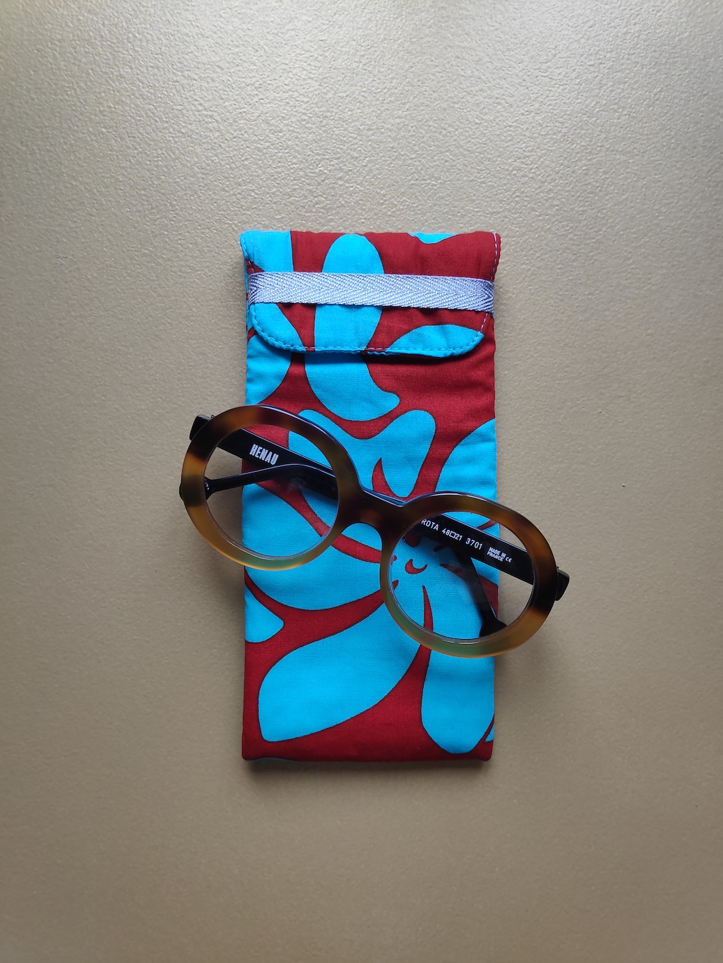 etui Tahiti rouge et turquois