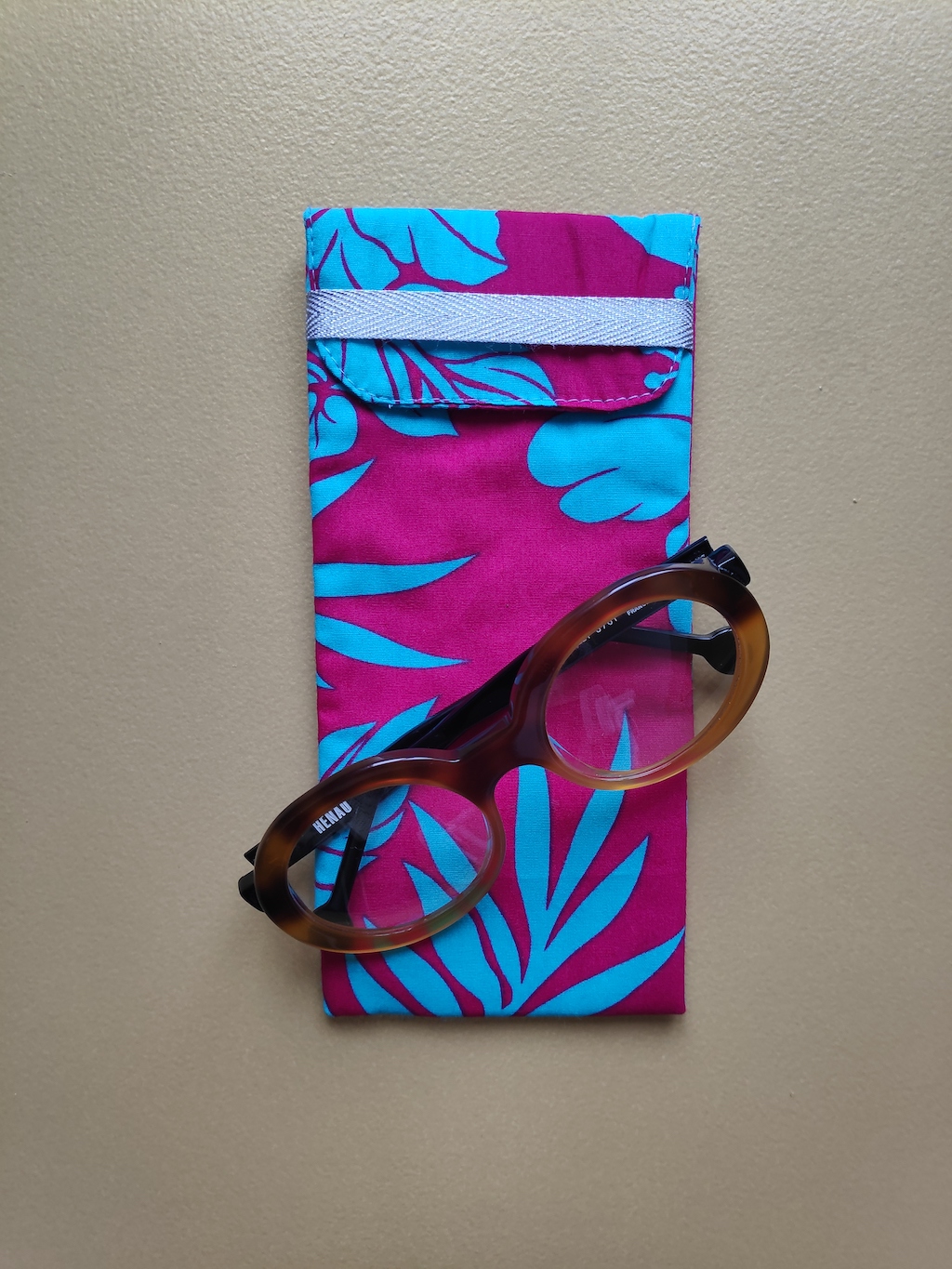 etui Tahiti rose et turquoise