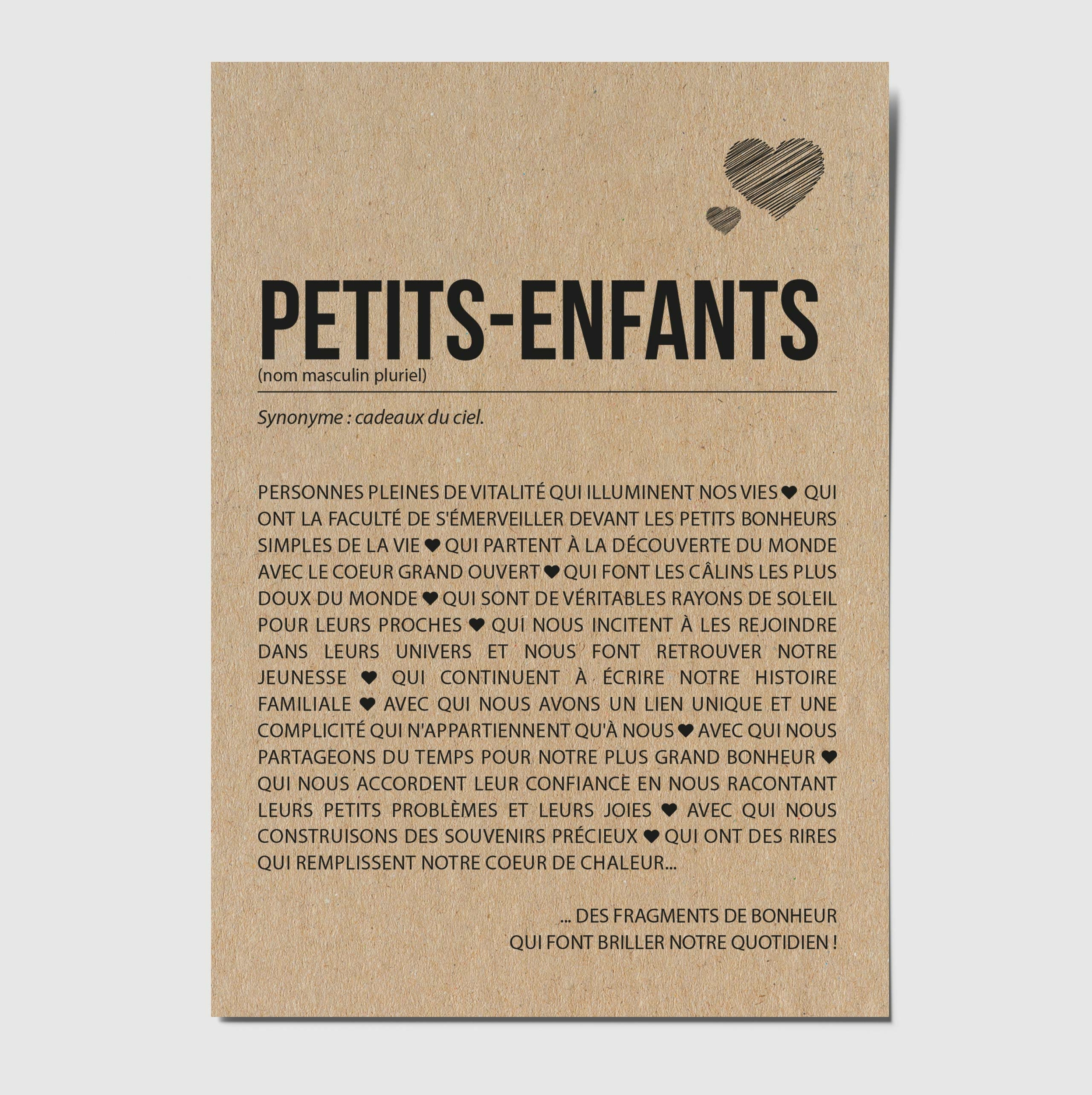 Carte définition petits-enfants personnalisable