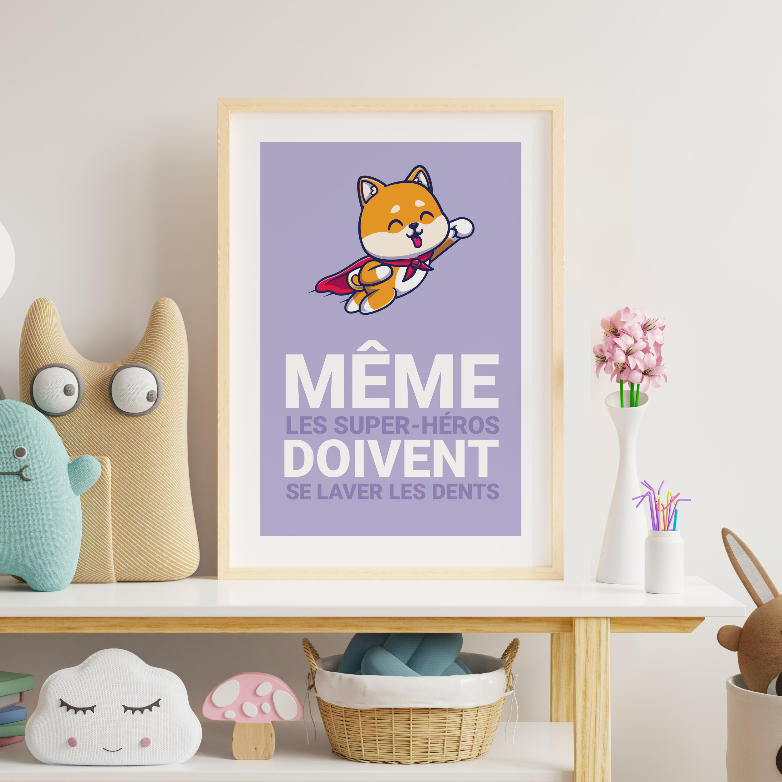 AFFICHE-MEME-LES-SUPER-HEROS-ETAGERE