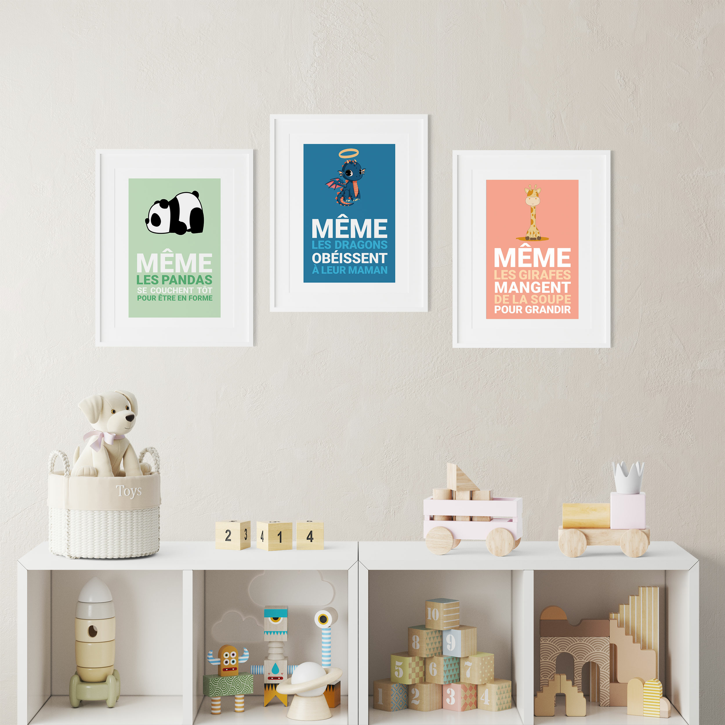 Lot de 9 affiches pour enfant Même les...