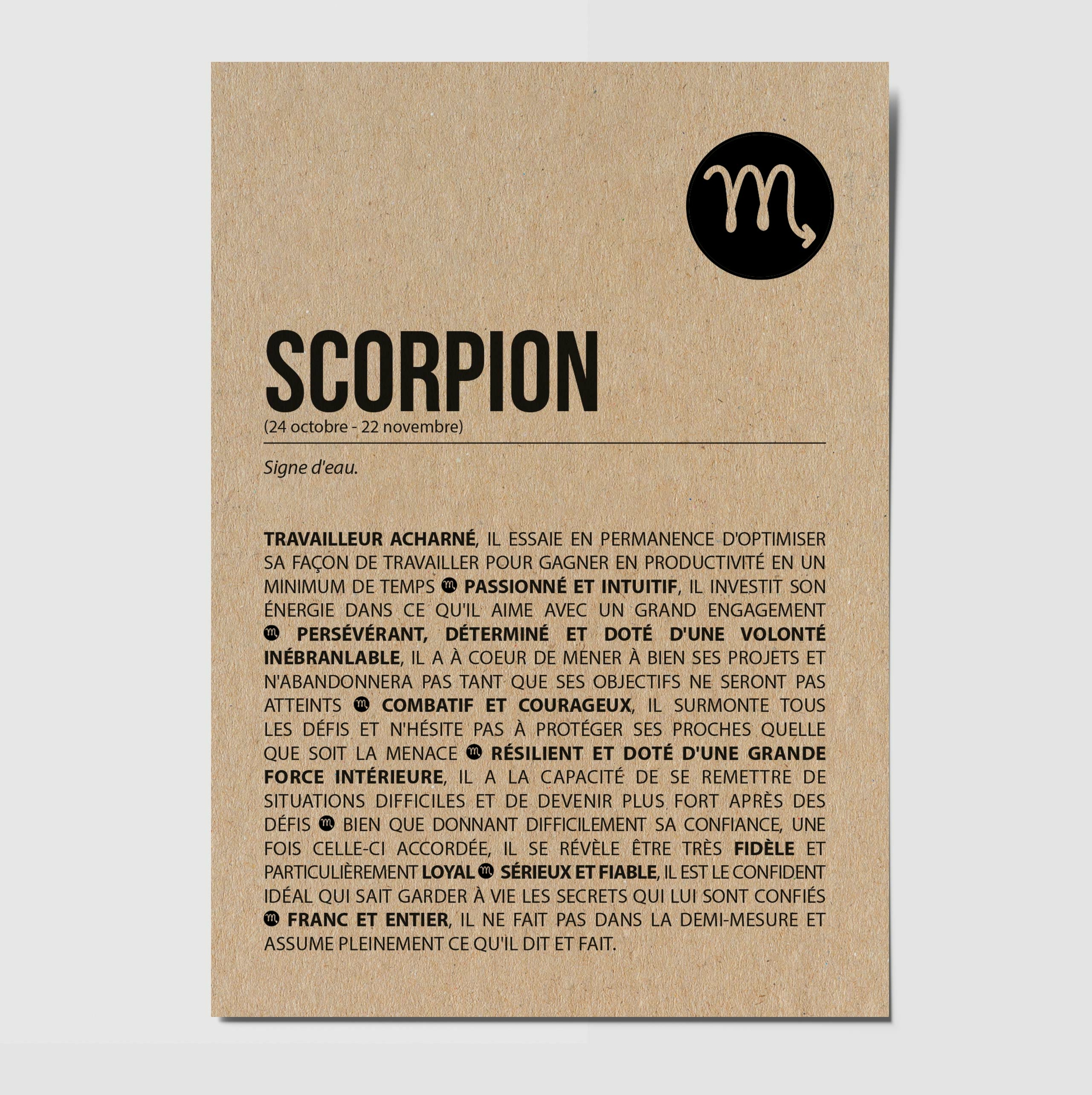 Carte anniversaire - signe du zodiaque Scorpion