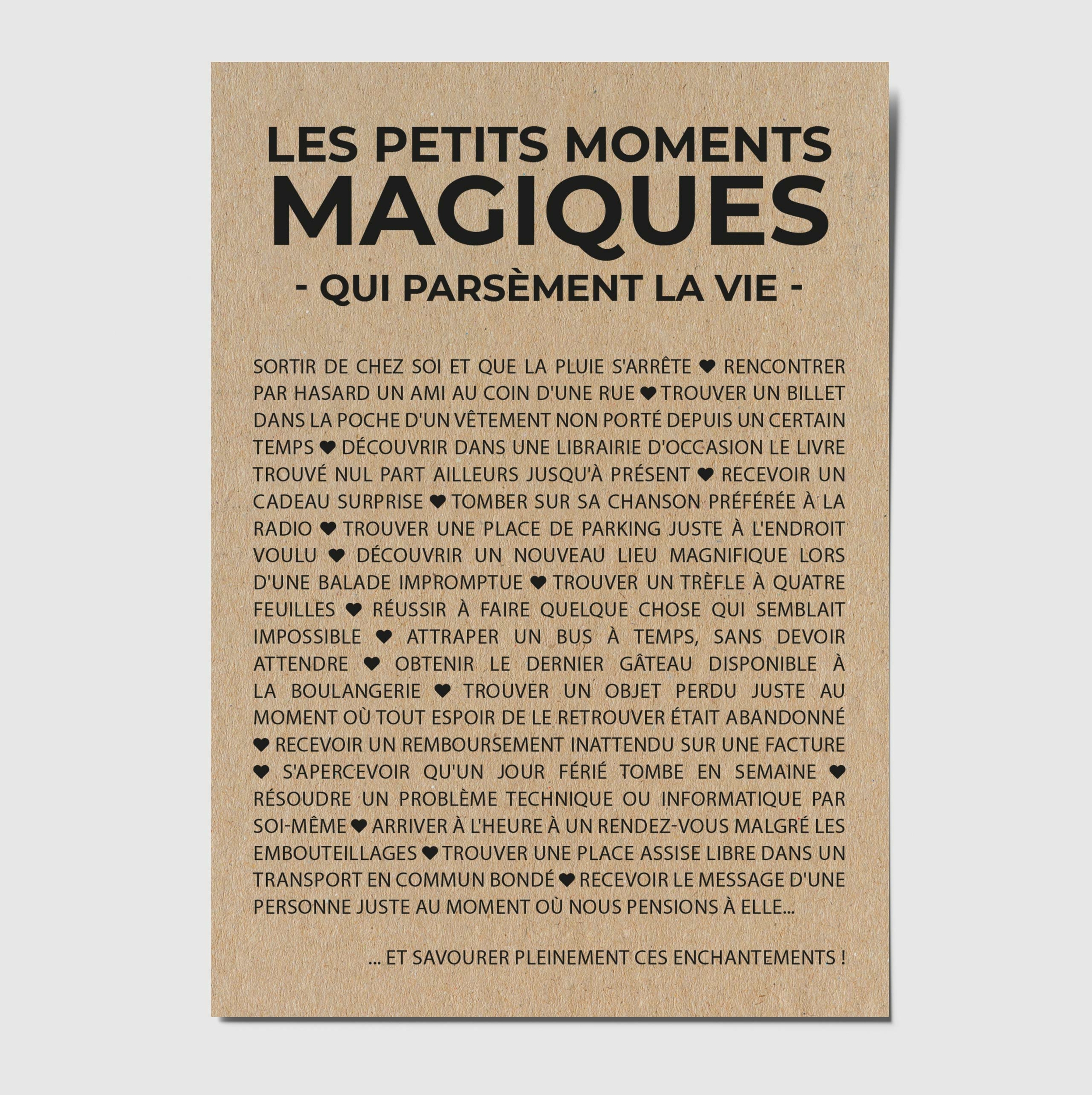 Carte Les petits moments magiques personnalisable