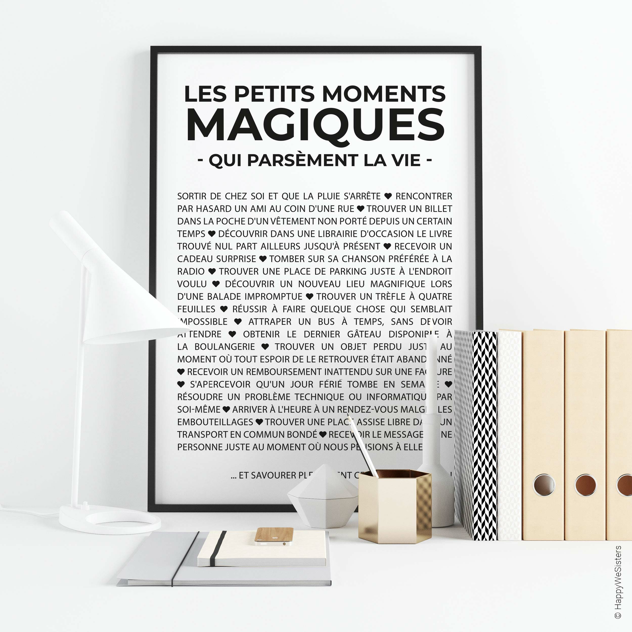 Affiche inspirante Les petits moments magiques qui parsèment la vie version numérique