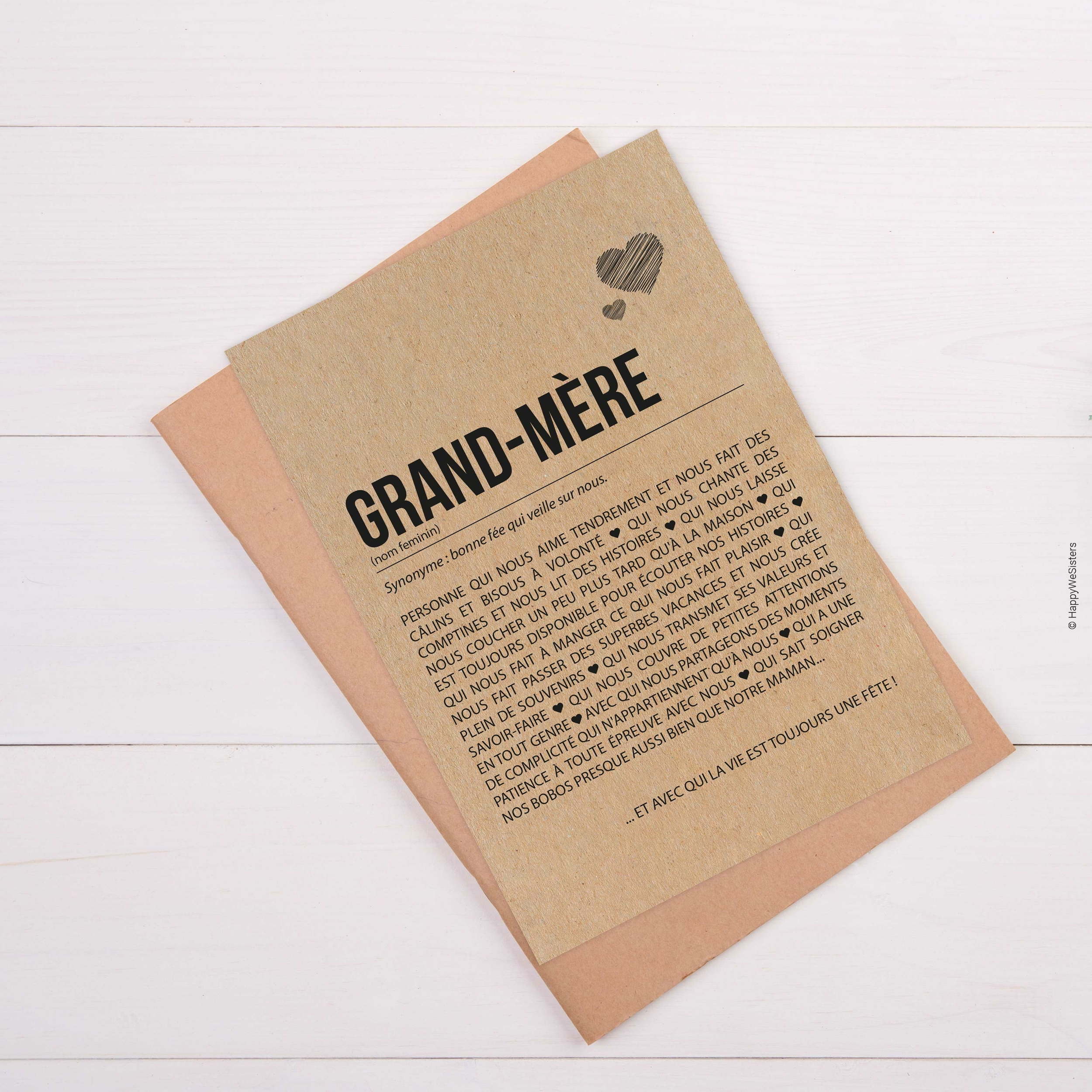 CARTE-DEFINITION-GRAND-MERE-ENVELOPPE-KRAFT