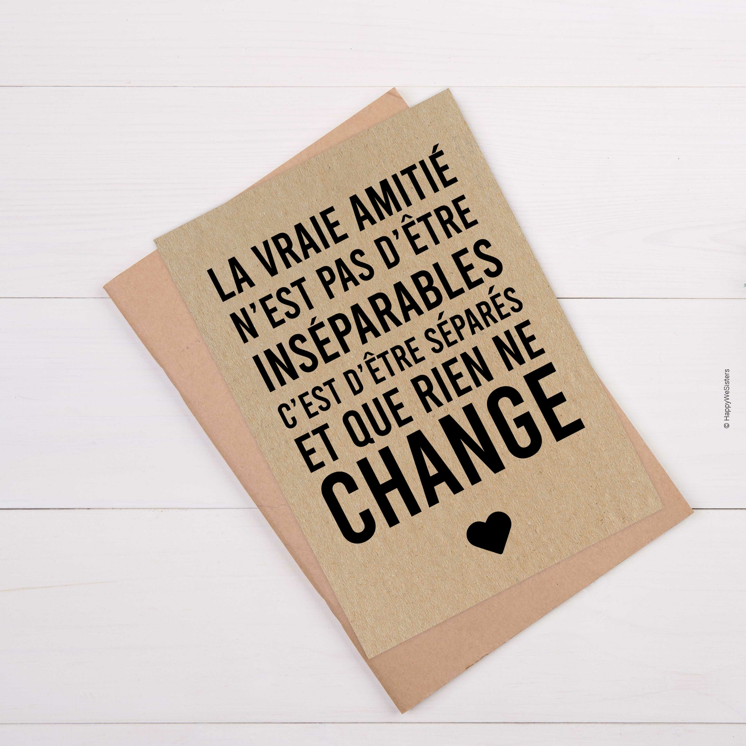 CARTE-CITATION-AMITIE-DISTANCE-ENVELOPPE-KRAFT