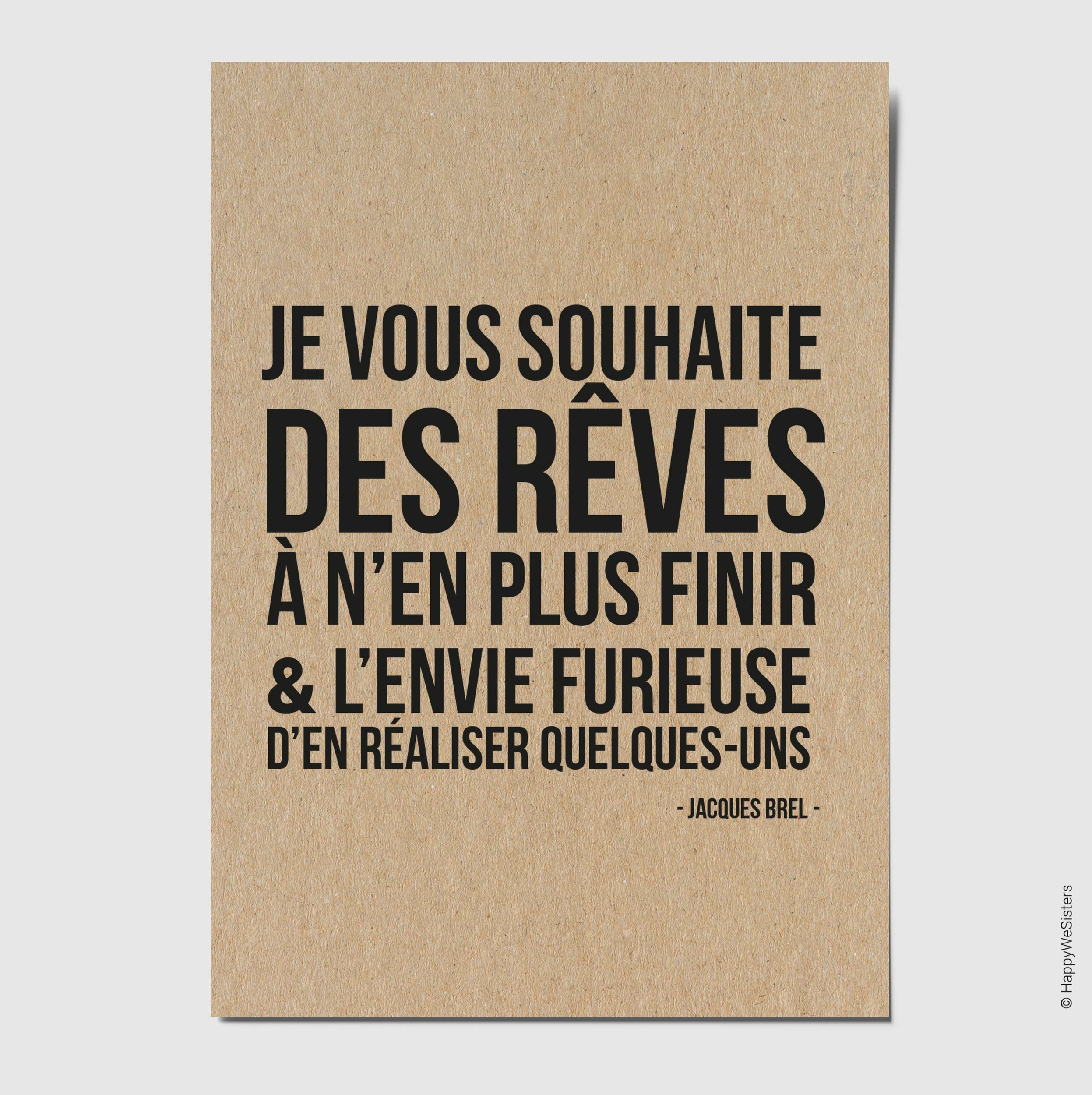 Carte citation Jacques Brel - CARTES CITATION - happywesisters