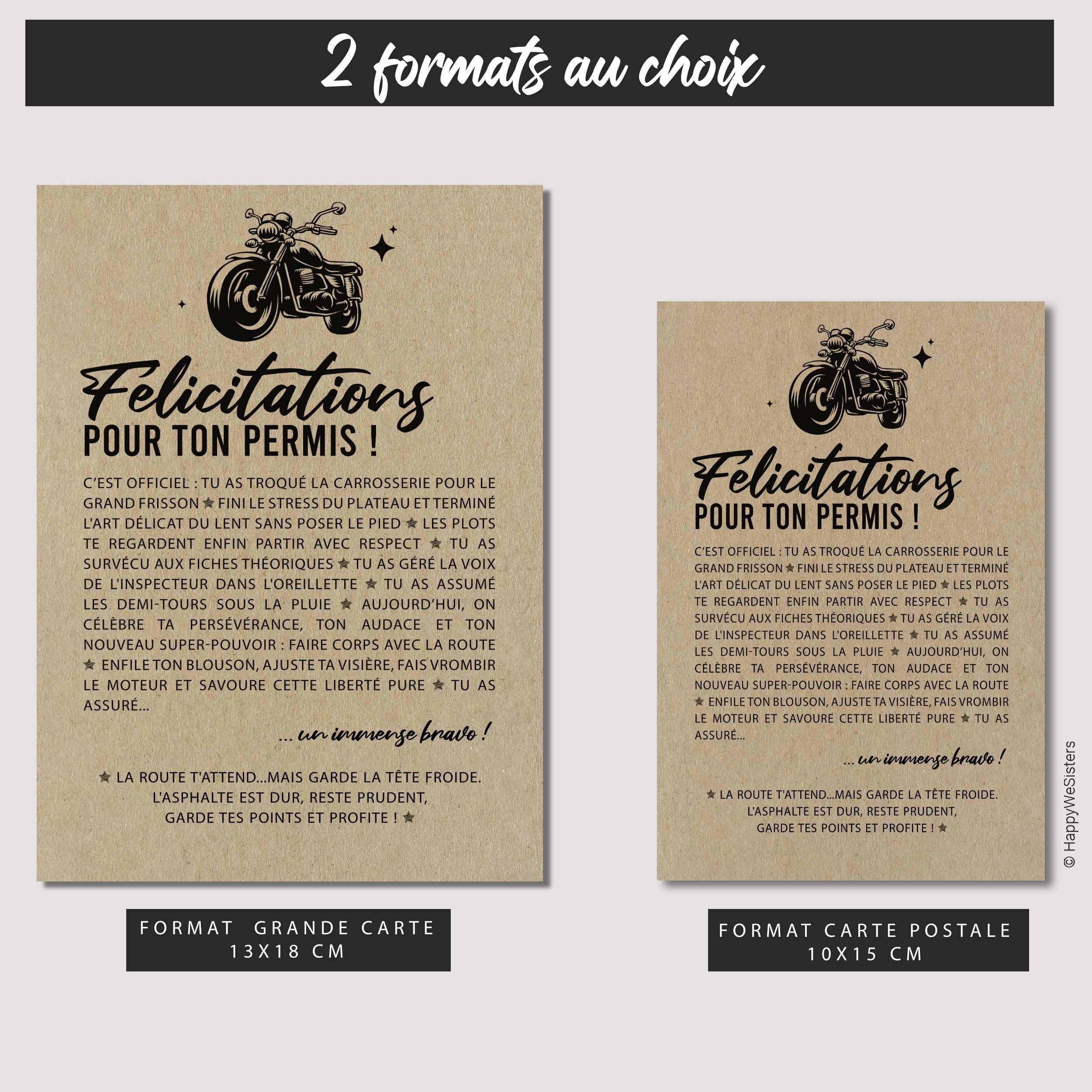 GABARIT 2 CARTES - PERMIS MOTO