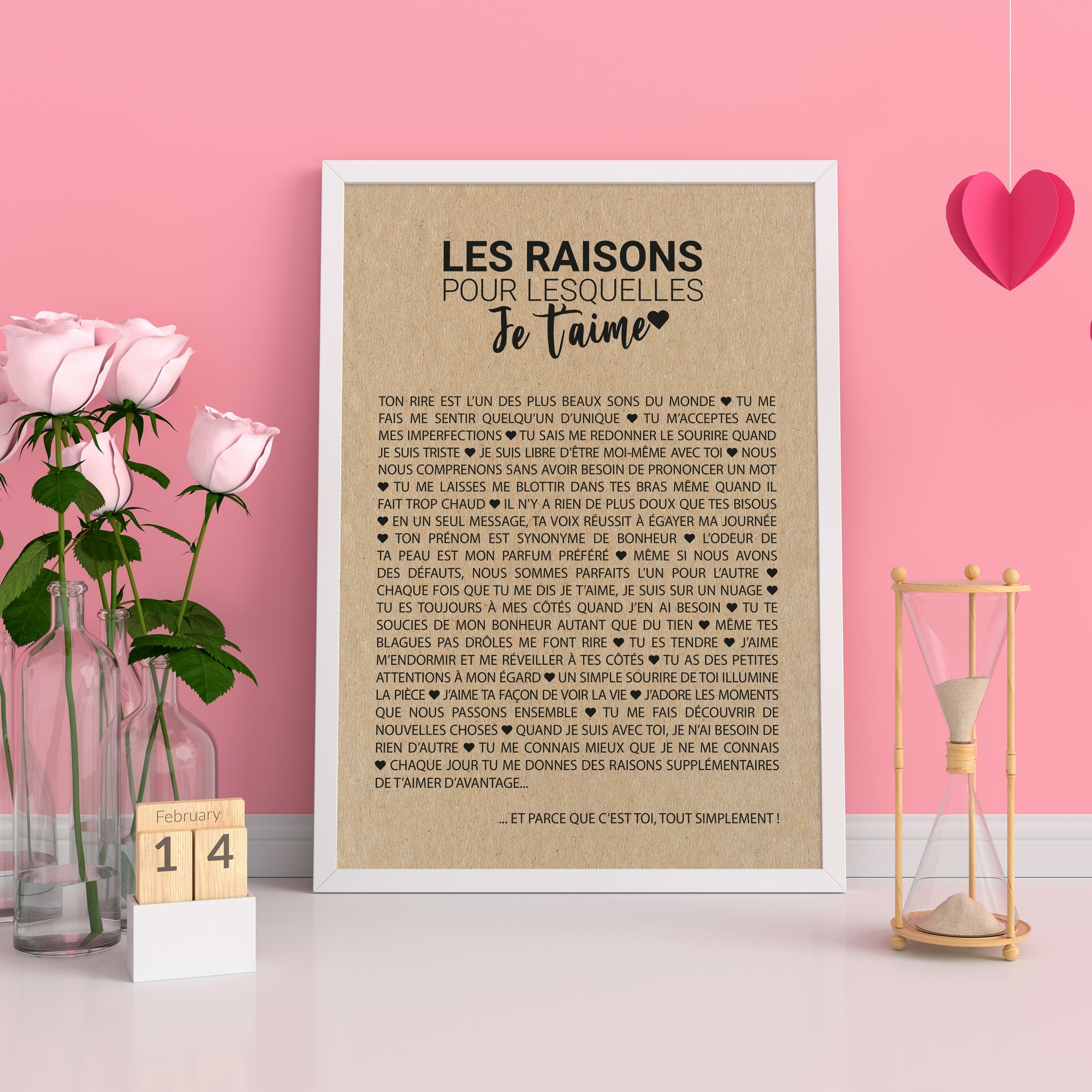 AFFICHE-RAISON-AIME-ROSE-CADRE-BLANC