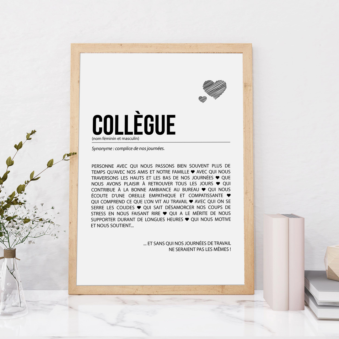 Affiche définition collègue personnalisable happywesisters