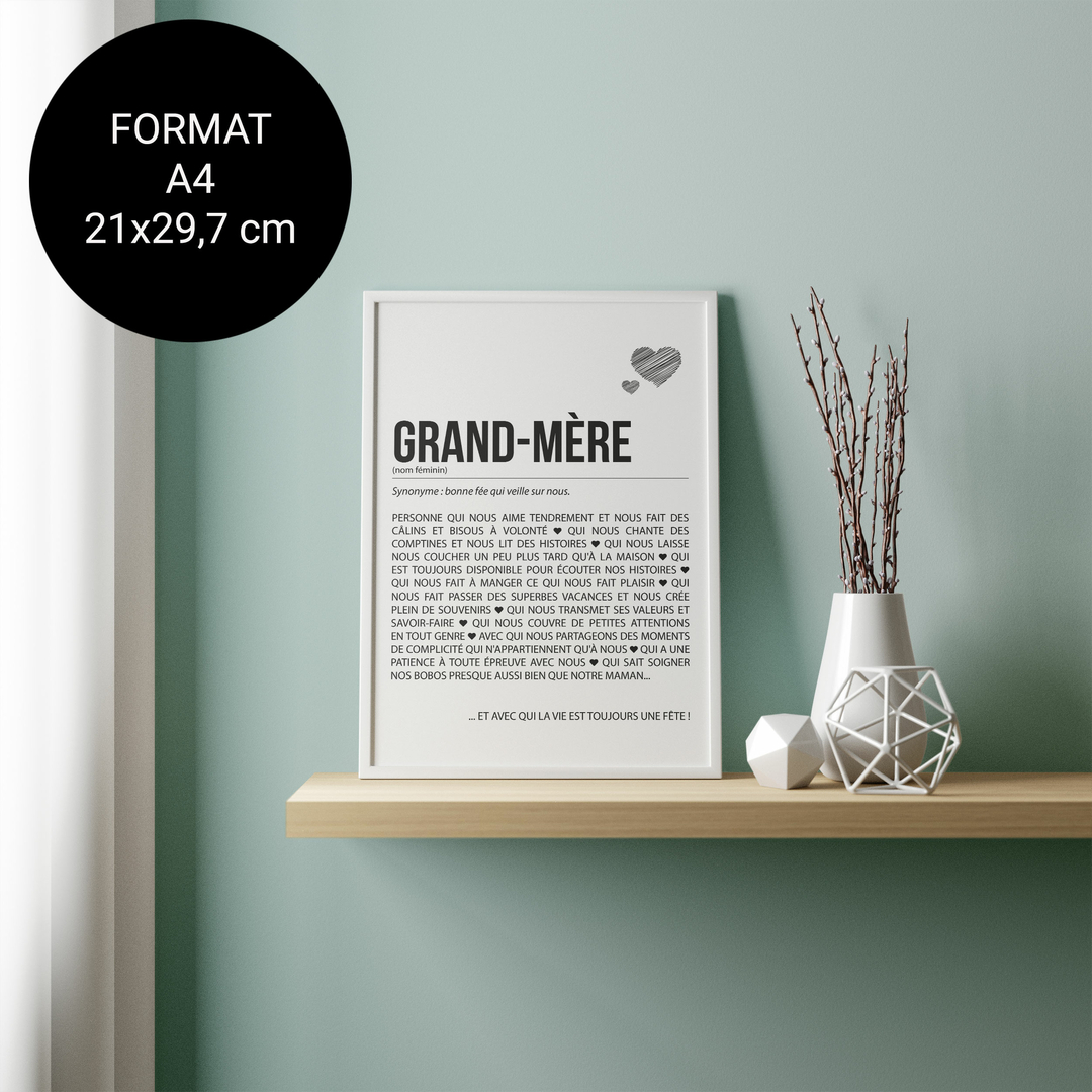 Affiche Définition Grand Mère Numérique Formats A6 A4 A3 A2 Et A1 Cartes Et Affiches 