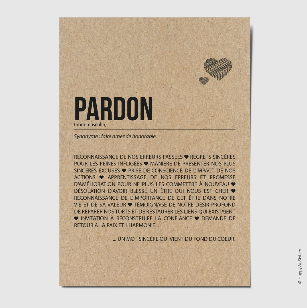 Carte définition Pardon personnalisable - CARTES PAR OCCASION/PARDON ...