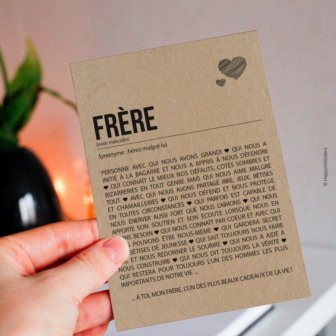 Carte D finition Fr re Personnalisable Happywesisters Carte d finition fr re personnalisable happywesisters