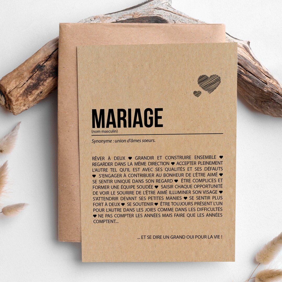 Carte D finition Mariage Personnalisable Carte d finition mariage personnalisable