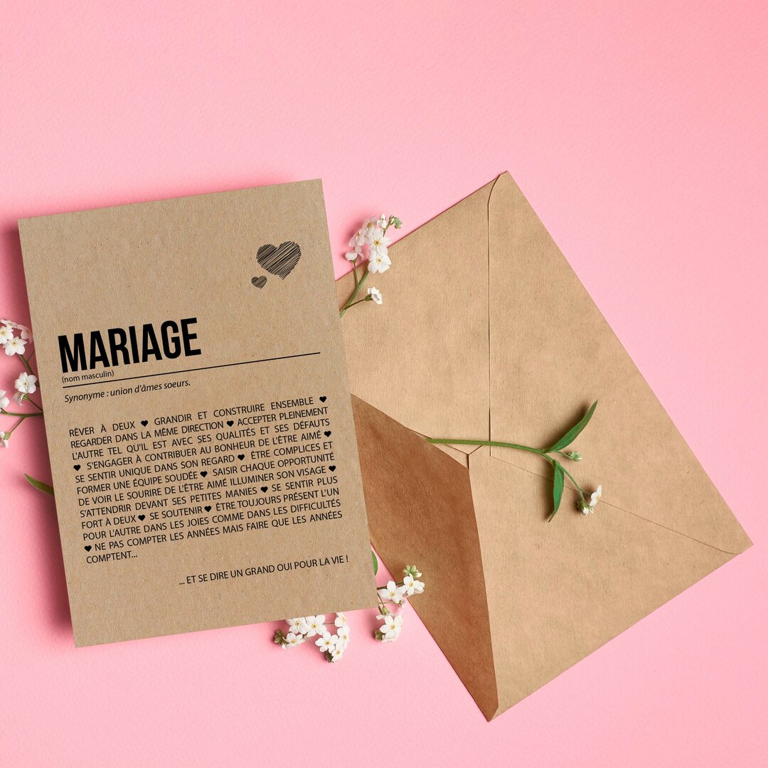 Carte D finition Mariage Personnalisable Carte d finition mariage personnalisable