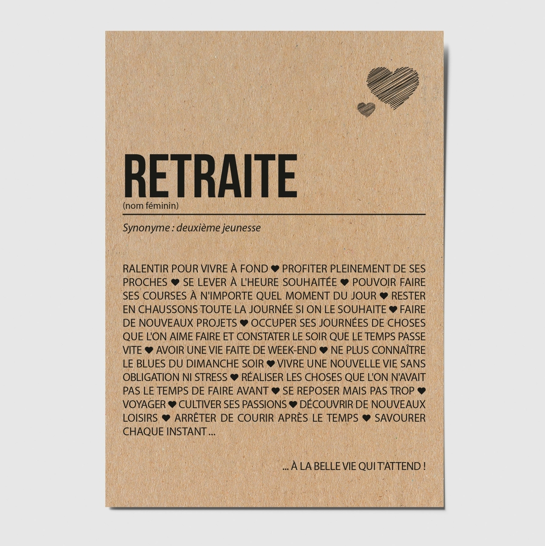 Carte Définition Retraite Personnalisable Cartes Personnalisables Happywesisters