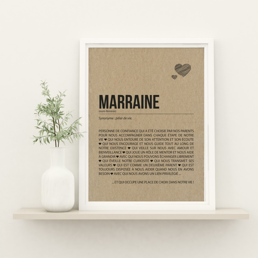 Affiche D Finition Marraine Personnalisable