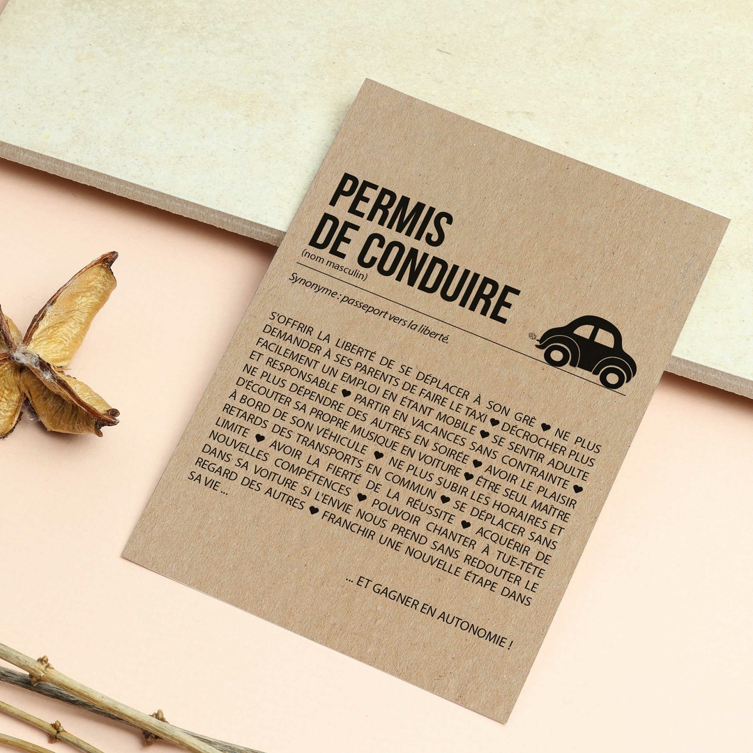 Carte félicitation permis de conduire personnalisable