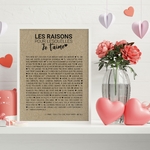 AFFICHE-RAISON-AMOUR-KRAFT-CADRE-COEUR