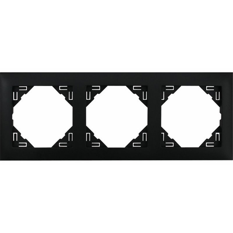 marco-aquarella-3-elementos-efapel-90930-tpm-negro-mate-serie-logus-90