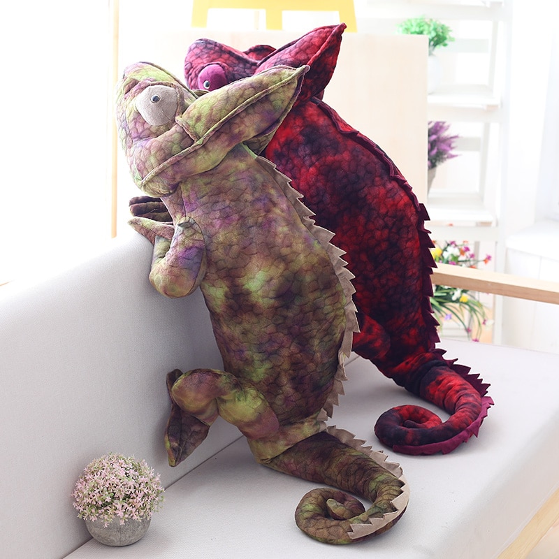 peluche cameleon 70-100 cm divers coloris
