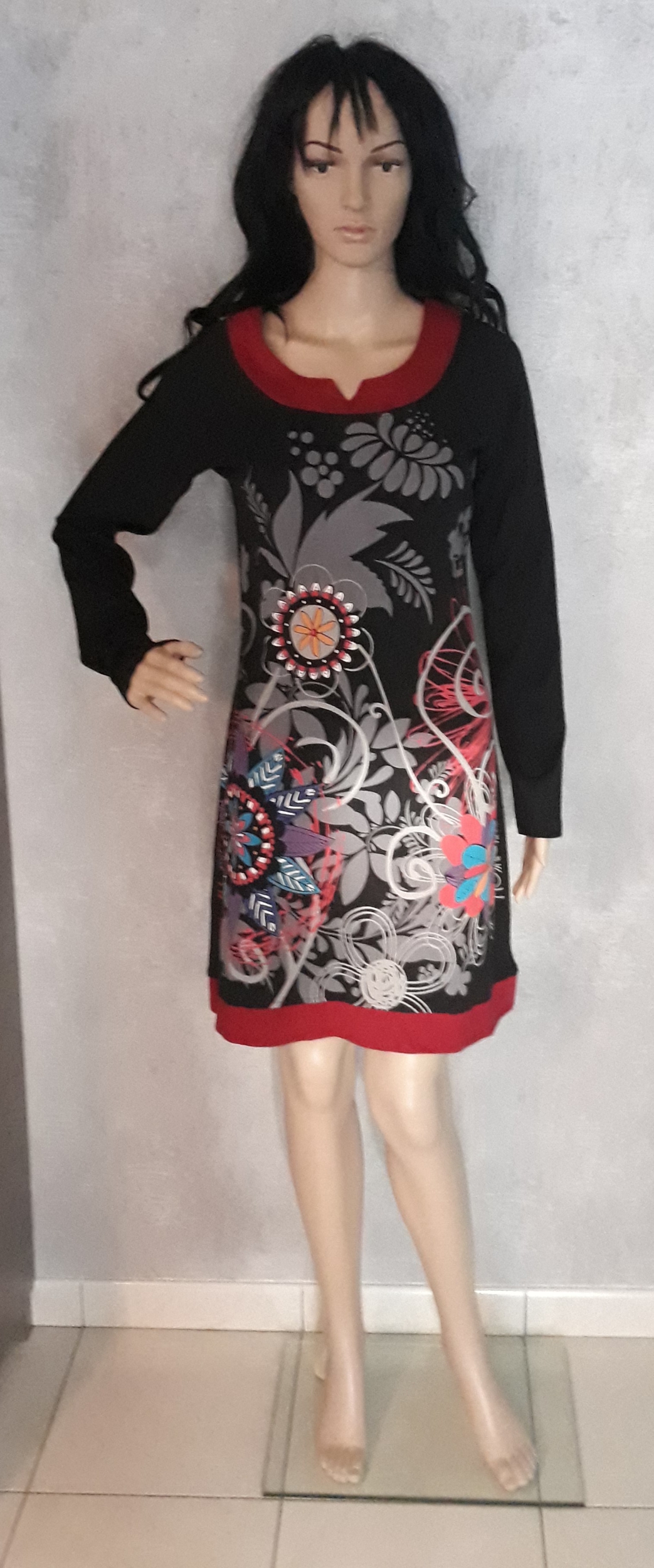 Coton du monde clothing robe tunique pensée noir 36 au 48