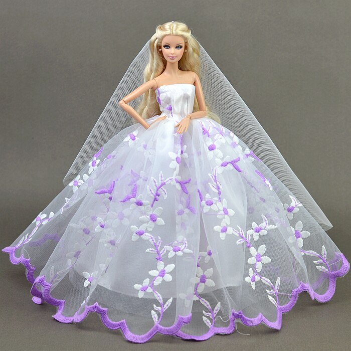 Robe Et Voile De Mariée Liliahe Pour Barbie 2 Modèles Au Choix