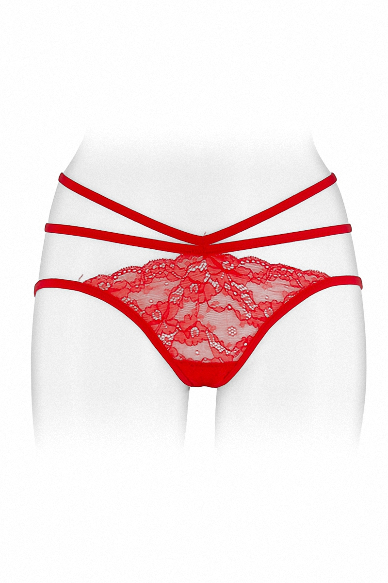 Culotte ouverte rouge Nadia lingerie sexy ouverte Fashion Secret