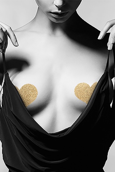 Bijoux de seins flash coeur or Bijoux indiscrets