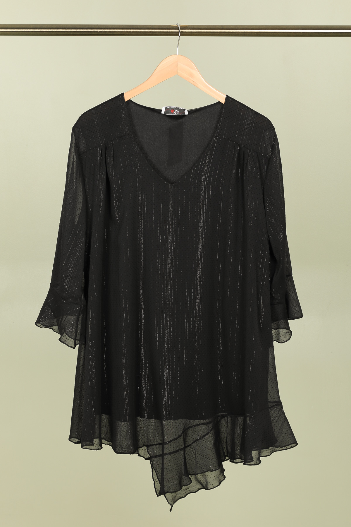 blouse noire grande taille 46 au 60 marque 2w paris h3679