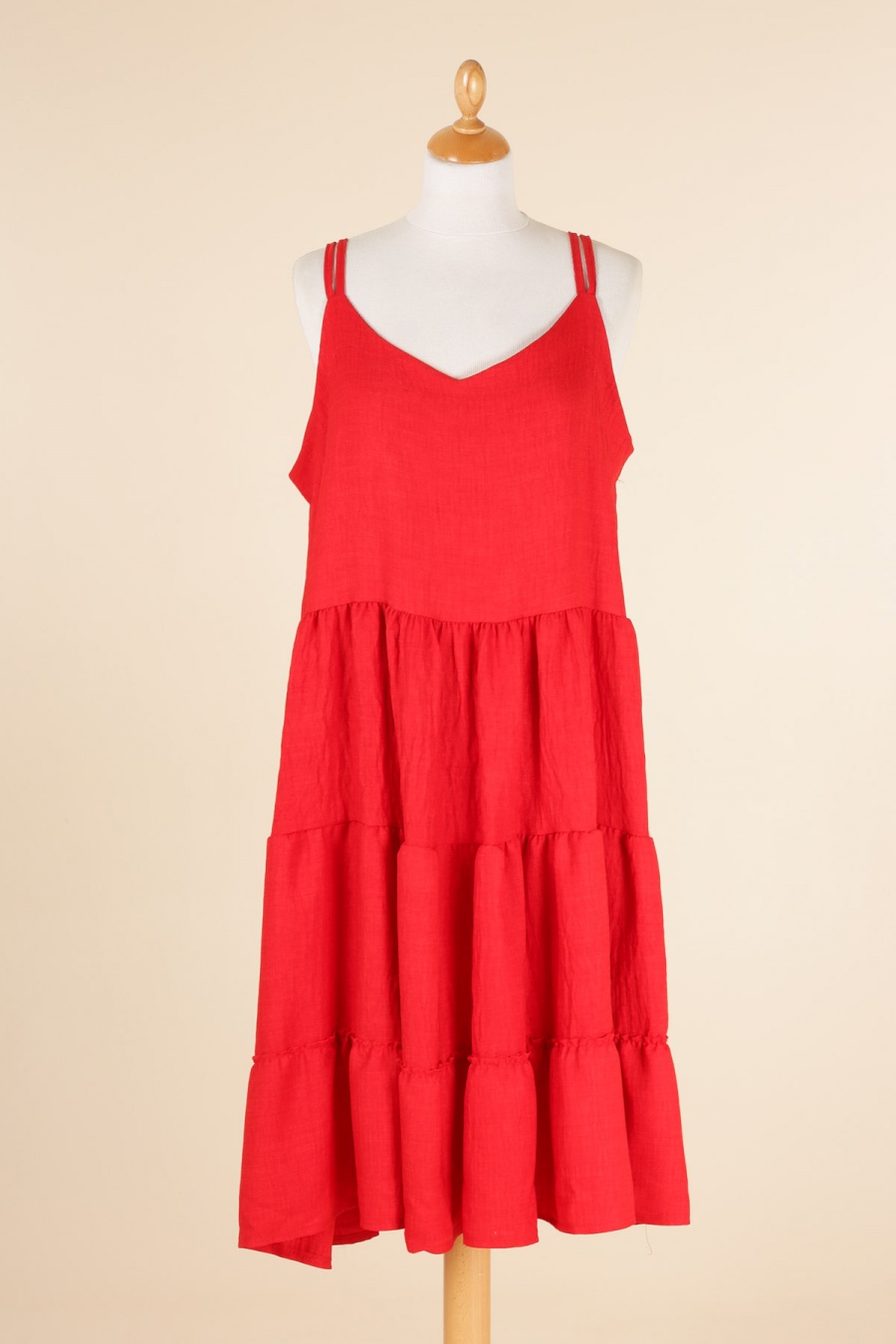 robe  grande taille rouge 46 au 60 marque 2w paris r1523