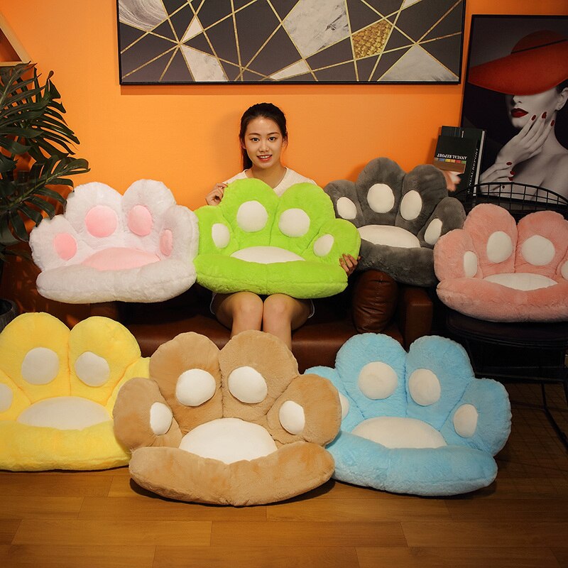 coussin en forme de patte de chat 70 ou 80 cm