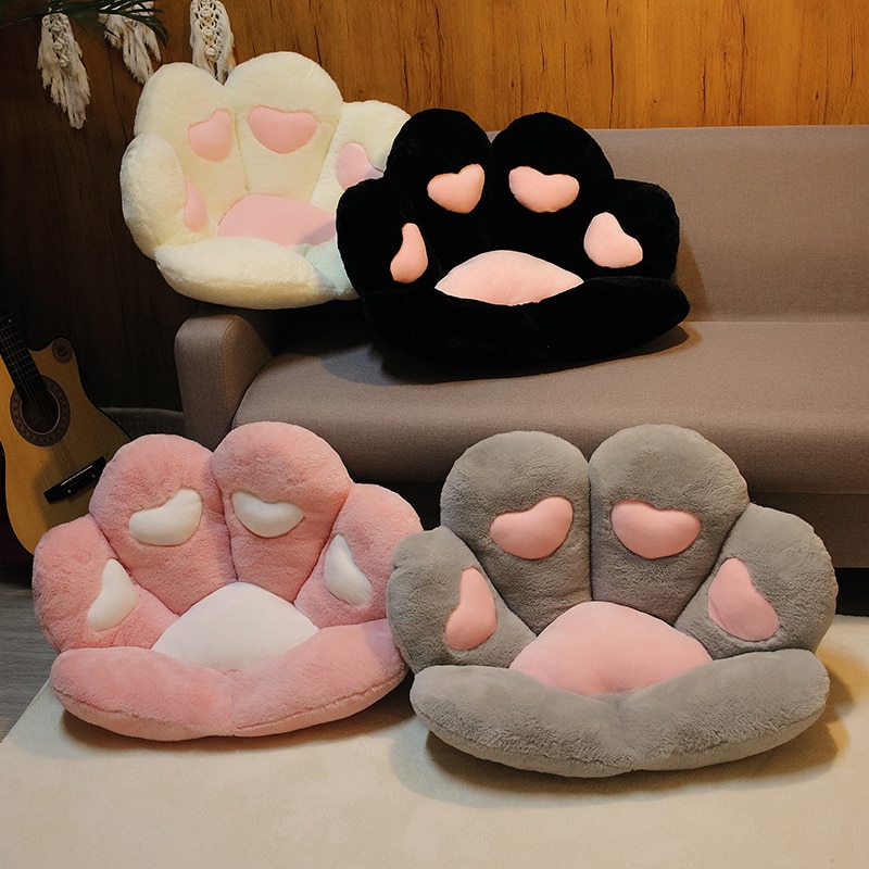 coussin en forme de patte de chat 70 ou 80 cm