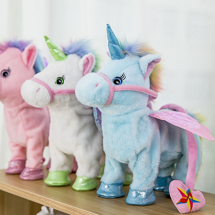 grosse peluche licorne interactive 35 cm