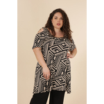 tunique grande taille noir taupe 46 au 60 marque 2w paris r1519