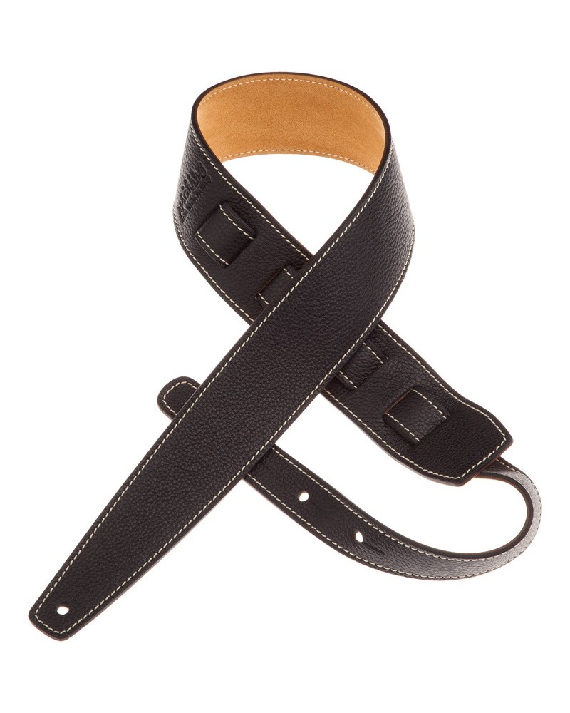 guitar-strap-black-genuine-leather-6-cm-holes-hs-colors