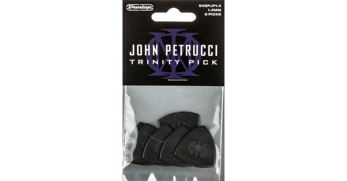 6 Médiators John Petrucci Trinity 1,4 Mm - Forme Triangle Ergonomique, Matériau Rigide, Pour Jeu Rapide Et Précis