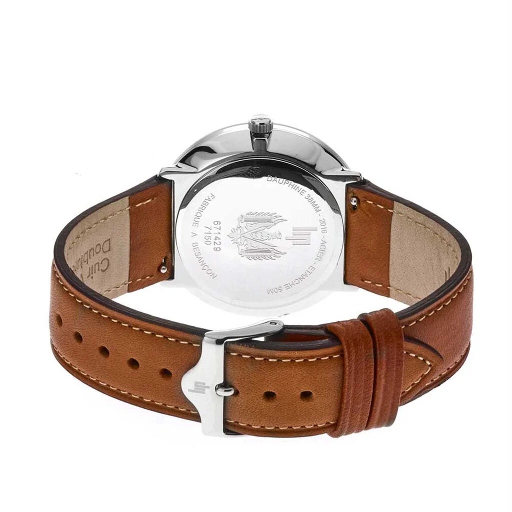 MONTRE_LIP_DAUPHINE_38MM_ARGENT_MARRON_CLAIR