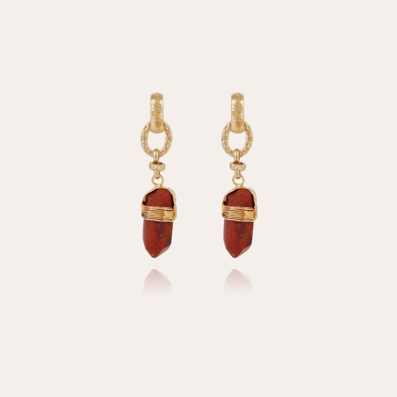 Boucles Ajar rouge acier doré : Acheter les plus belles boucles d'oreilles  pas chères de la nouvelle collection