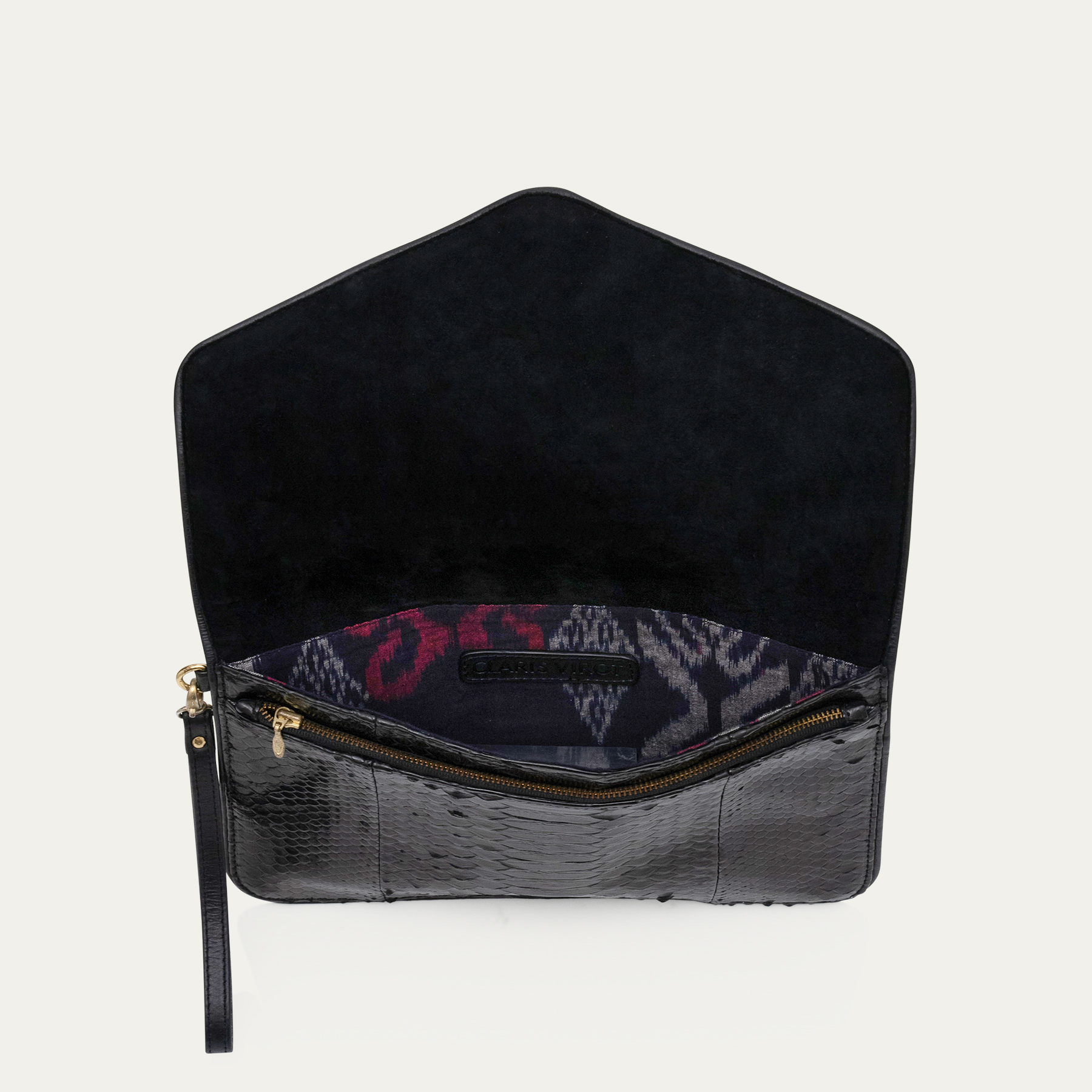 POCHETTE_CLARIS_VIROT_ALICIA_PYTHON_NOIR_OR_2