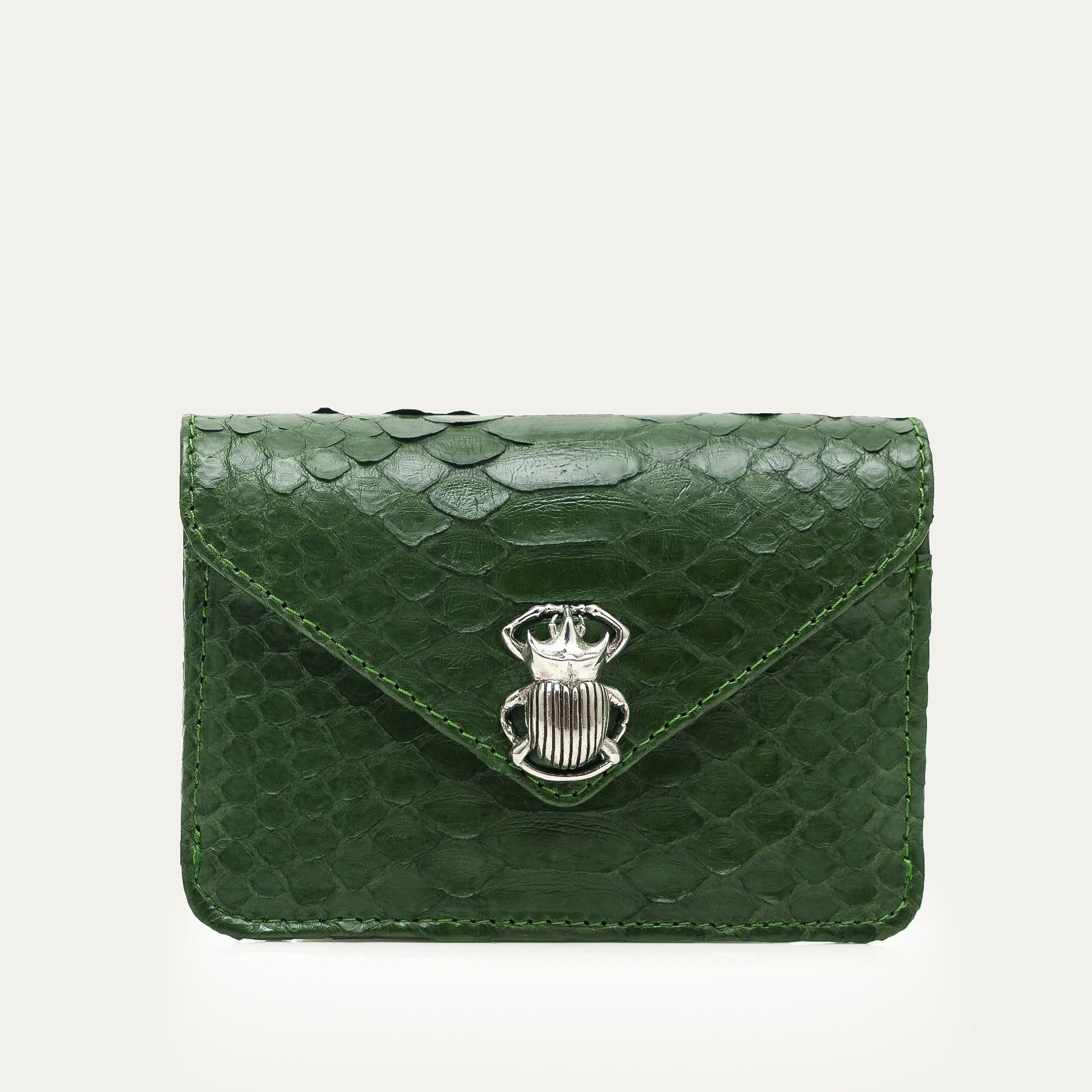 PORTEFEUILLES_CLARIS_VIROT_PYTHON_ALEX_VERT_BRONZE