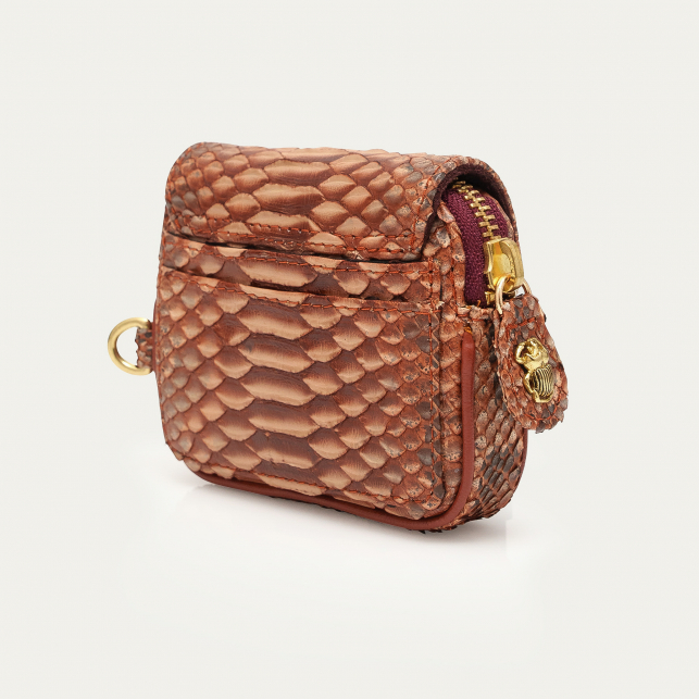 PORTE_MONNAIE_CLARIS_VIROT_KARL_PYTHON_CUIVRE_LAVE_1