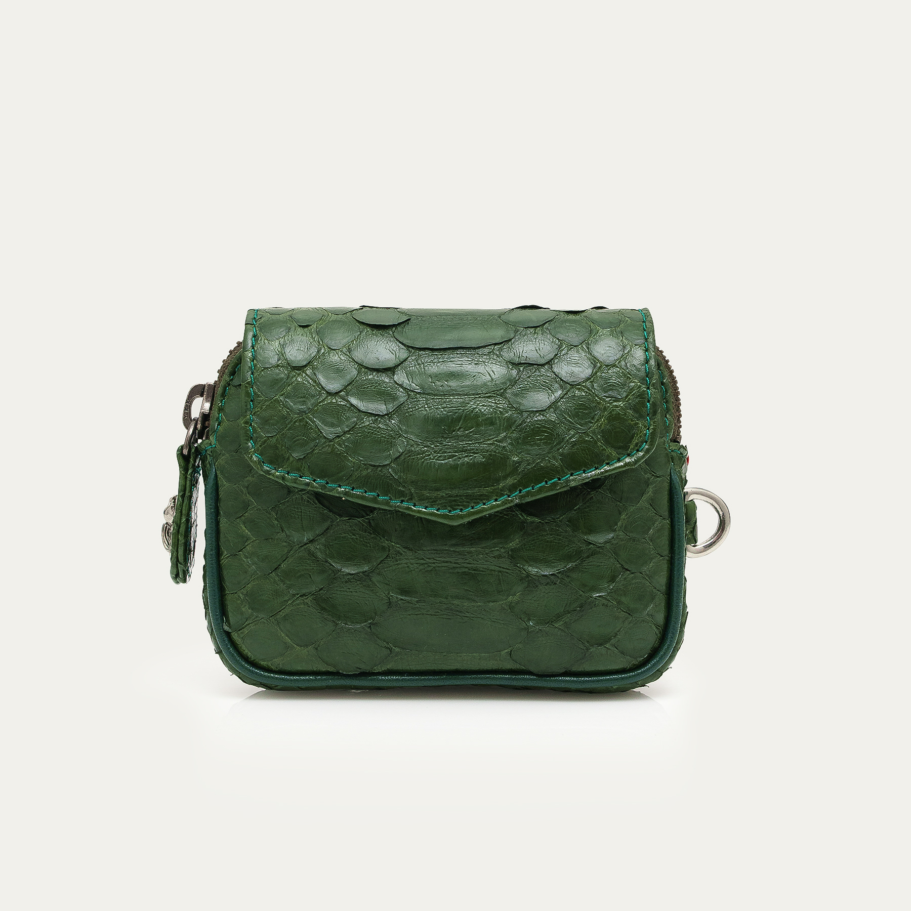 PORTE_MONNAIE_CLARIS_VIROT_PYTHON_KARL_VERT_BRONZE