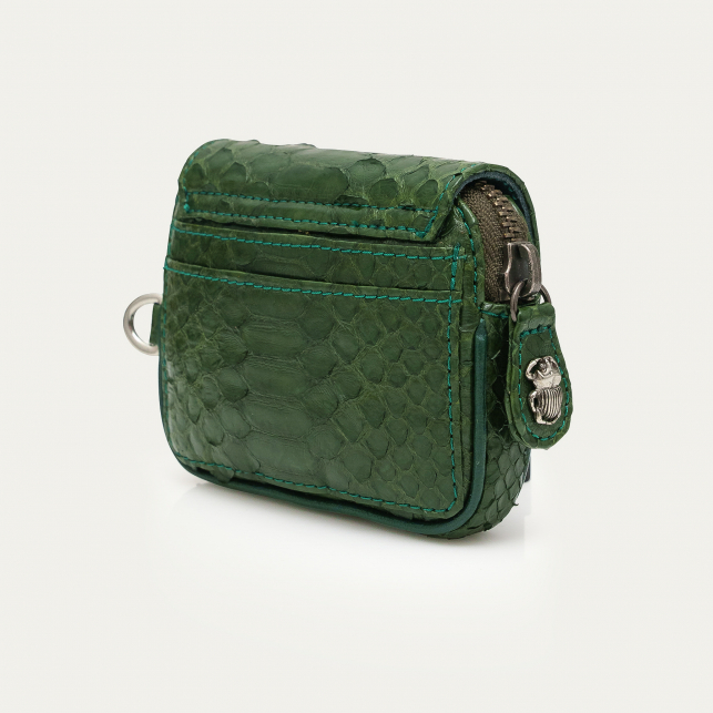 PORTE_MONNAIE_CLARIS_VIROT_PYTHON_KARL_VERT_BRONZE_1