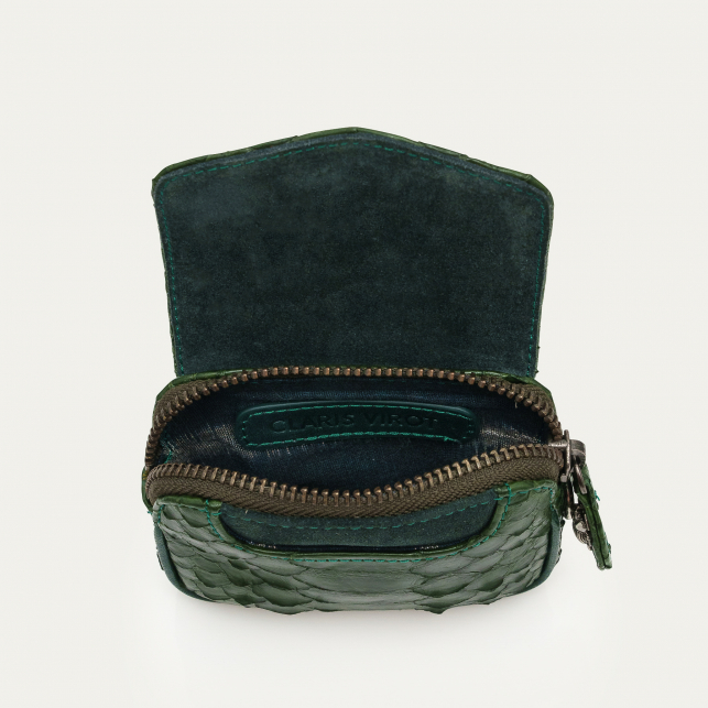 PORTE_MONNAIE_CLARIS_VIROT_PYTHON_KARL_VERT_BRONZE_2