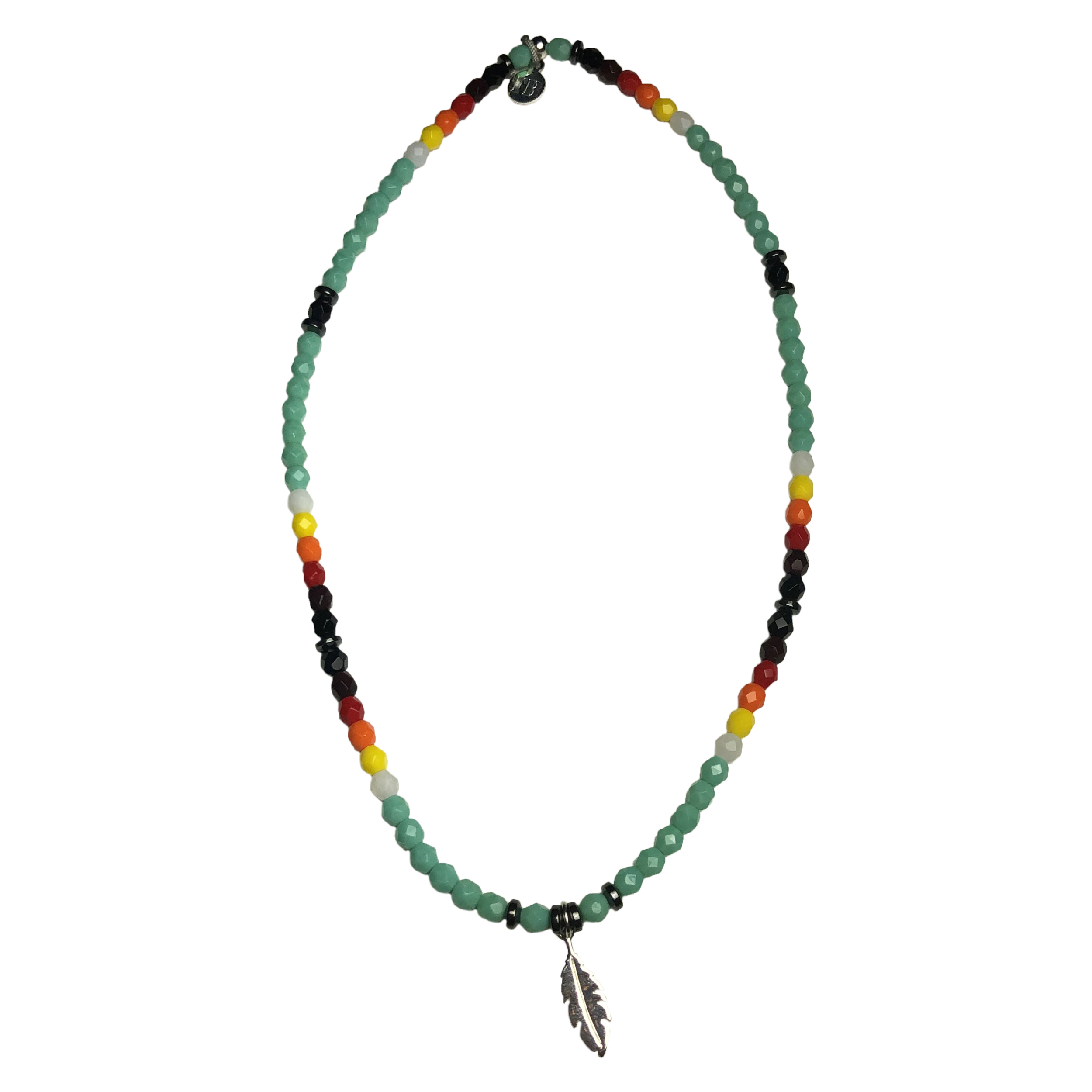 Collier Turquoise Multicolore Plume - Têtes Blondes - BOUTIQUE SO... Bijoux