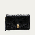 POCHETTE_CLARIS_VIROT_ALICIA_PYTHON_NOIR_OR
