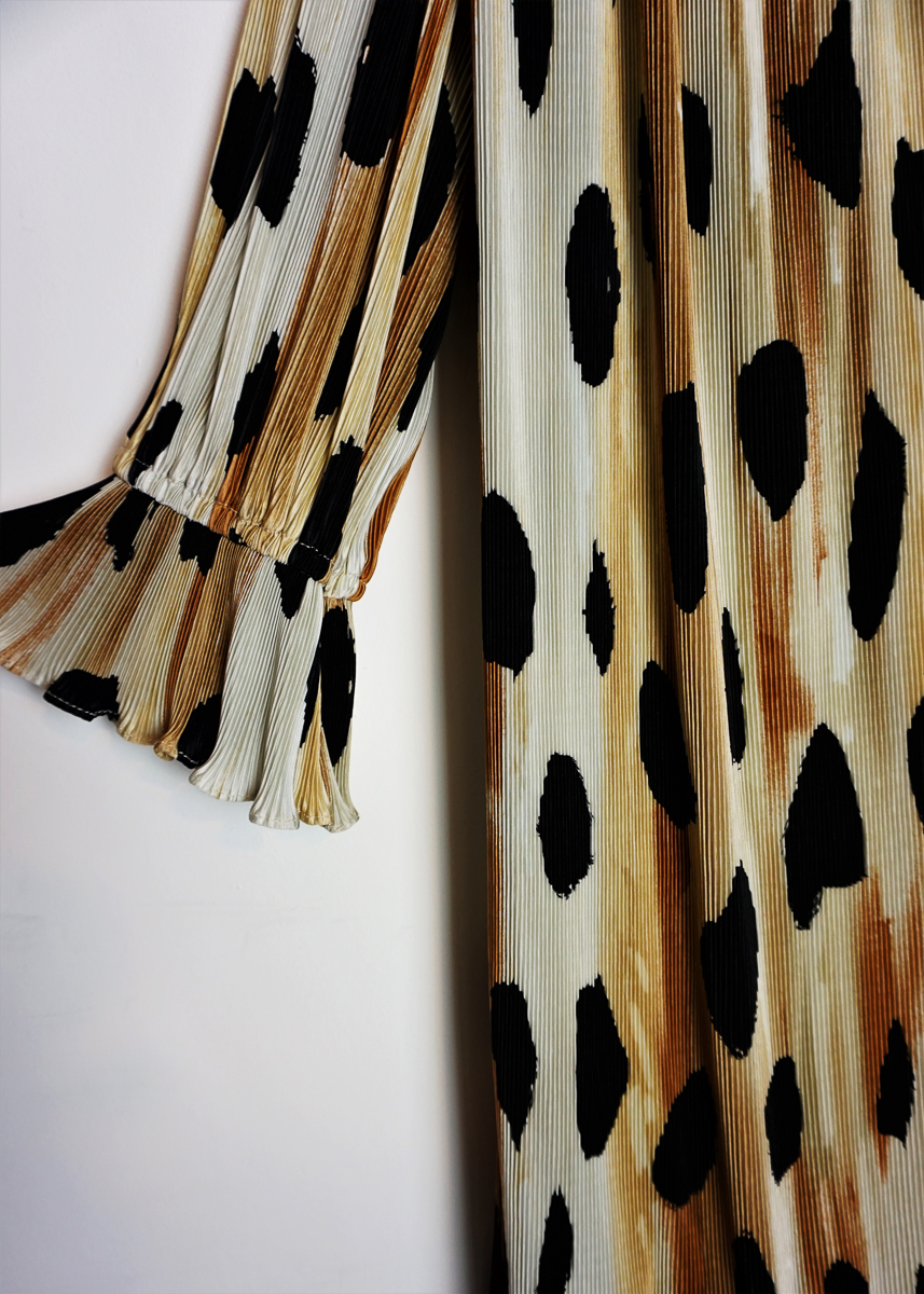 FELICITA-ROBE VINTAGE 80S PLISSÉE LÉOPARD 7