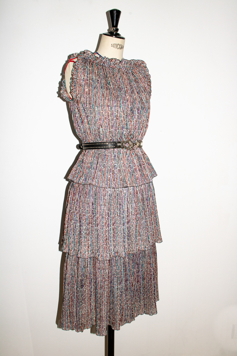 FELICITA-ROBE VINTAGE 80S À VOLANTS ET FROUS FROUS-4