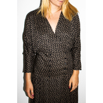 FELICITA-ROBE VINTAGE PORTEFEUILLE NOIRE MOTIF FEUILLES-2